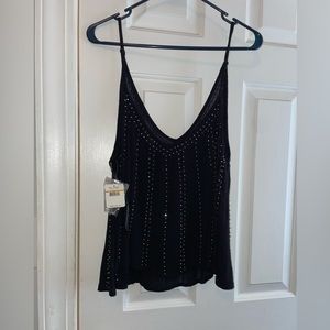 FREE PEOPLE, Brand New Rhinestone Spaghetti Tank Top